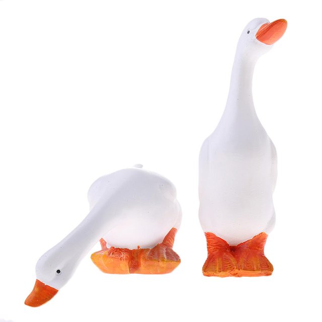 2 Piezas de Resina Estatuilla Modelo Estatuas Escultura de Césped para Decoraciones Sharpla Estatuilla animal del pato