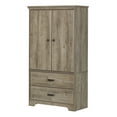 thumbnail image 2 of South Shore Versa 2-Door Armoire with Drawers, in Weathered Oak, 2 of 11