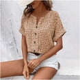 thumbnail image 6 of ATENAR T Shirts for Women Soft Lightweight Shirts for Women Loose Button Tee Yellow 4XL, 6 of 8