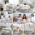 thumbnail image 5 of White Marble Bedding Duvet Cover Set Twin Size 4 Pieces Gold Crack Texture Modern Luxury Decor Bedding Set with Zipper Closure, 1 Comforter Cover 68x86 Inches 1 Flat Sheet & 2 Pillow Cases, 5 of 7