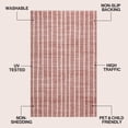 thumbnail image 3 of JONATHAN Y WASHABLE Orton Distressed Ticking Stripe 8' x 10' Machine-Washable Polyester Area Rug, Rose Clay and Cream, Farmhouse Vintage Style with Low Pile for Living Room WSH519E-8, 3 of 6