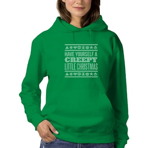 Creepy Little Christmas Hoodie Women -Smartprints Designs, Female 3X-Large