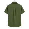 thumbnail image 6 of Dazajoo Summer Shirts for Women Short Sleeve Button Down Blouse Tops Lightweight Business Casual Work Lapel Shirt,Army Green,L, 6 of 7