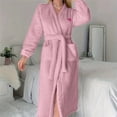 thumbnail image 4 of Long Sleeve Bathrobe for Women Fleece Women's Nightgowns & Sleepshirts Oversize Fitness Women's Robes House Womens Robe Pink, 4 of 4