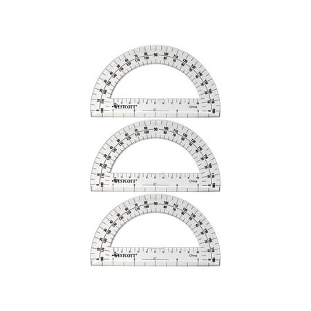(3 pack) (3 pack) Westcott Clear Plastic Protractor