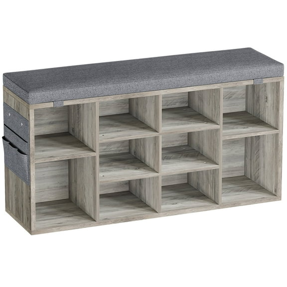 Wpond Shoe Storage Cabinet Bench, Entryway Bench with Seating, Storage, and Cushion, 20/41 Inches