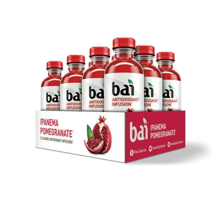 Bai Antioxidant Infused Beverage, Ipanema Pomegranate, 18 Fl Oz, 12 (The Best Pomegranate Juice)