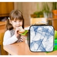 thumbnail image 6 of Square Lunch Bag 10.5*3.5*9.5 Inches Cooler Bag Lunch Bag Insulation Portable Durable Fashion Blue Cartoon Triangle, 6 of 6