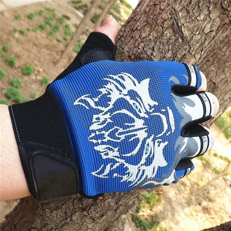 Unisex Half Finger Padded Palm Lightweight Breathable Non-slip Sun