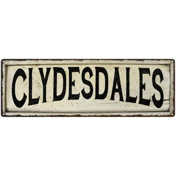 CLYDESDALES Farmhouse Style Wood Look Sign Gift 8x24 Metal Decor 108240028117