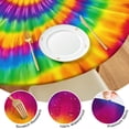 thumbnail image 4 of Rainbow Tie Dye Mandala Pattern Round Fitted Tablecloth with Elastic Edge,Dining Table Cover Waterproof,Outdoor Round Tablecloth for Camping,Dining,Indoor and Outdoor, 4 of 7