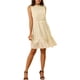 thumbnail image 1 of INSPIRE CHIC Vestido de cóctel sin mangas con volantes y estampado de puntos metálicos L Beige, 1 of 6