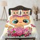 thumbnail image 1 of Ropa de Cama Floral Gato de Ojos Grandes, Ropa de Cama Infantil Femenina, Juego de Funda Nórdica Infantil,, 1 of 4