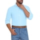 thumbnail image 4 of Camisa de vestir de patrón de negocios de manga larga con botones para hombres Inspire Chic M Azul, 4 of 5