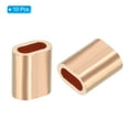 thumbnail image 3 of 1/8"/3mm Wire Rope Crimping Loop Sleeve Copper Single Oval Hole Cable Crimps, Golden, 10 Pack, 3 of 5