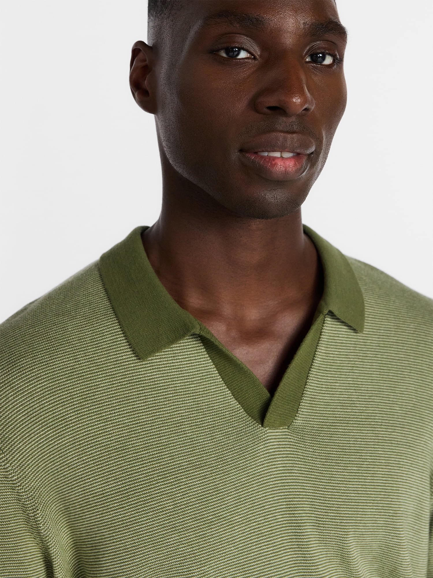 George Men's Knit Johnny Collar Polo Shirt, Sizes S-5XL