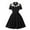 #041-Black, variant on Roncen Women's Contrasting Collar Open Front Waist Cinched Dress - Elegant Casual A-Line Dress