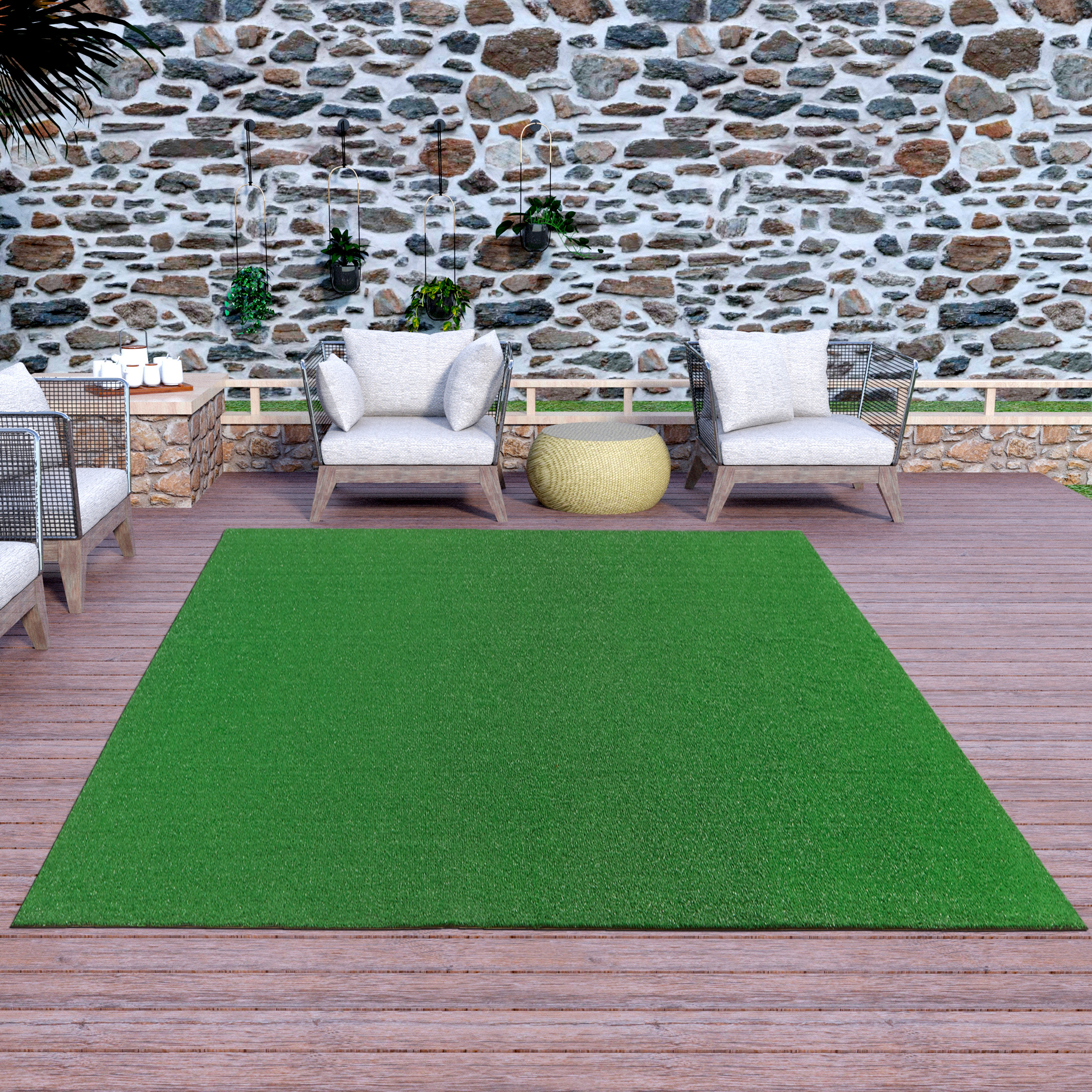 Paco Home Variegated Waterproof Outdoor Rug for Patio Green 2' x 3'3 2' x  3' Outdoor, Indoor Rectangle 