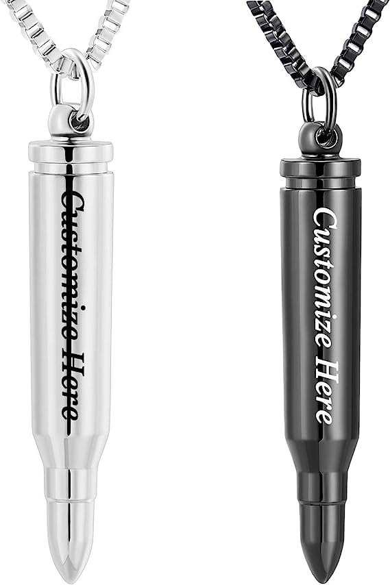 Bullet Shape Urn Necklaces for Ashes Container Pendant Urn Keepsake