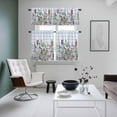 thumbnail image 4 of Spring Floral Kitchen Curtains Sets for Windows 24 Inch Length, Blue Plaid Botanical Flowers Butterfly Rod Pocket Window Treatments Tier Curtains and Valances Set for Bedroom/Bathroom, 4 of 8