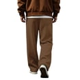 thumbnail image 6 of Homeyce Waffle Sweatpants Men Drawstring Wide Leg Baggy Pants Lightweight Breathable Hiking Sweatpant Mens Lounge Pant,Brown XL, 6 of 6