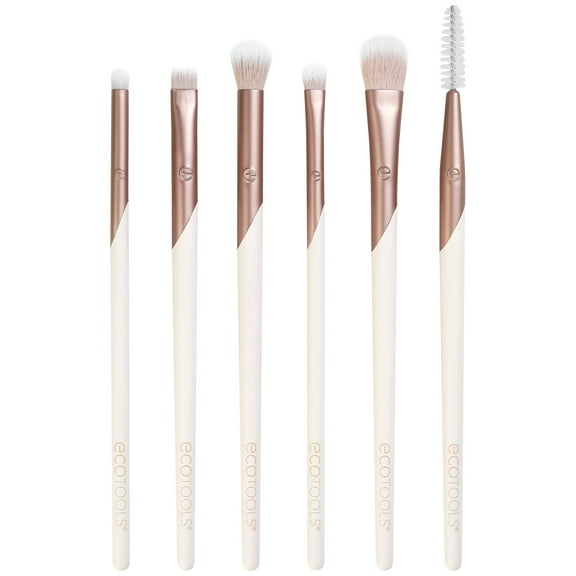 EcoTools Luxe Exquisite Professional Eye Makeup Brush Set, For Eyeshadow, Eyeliner, and Brow Makeup, 6 Piece Kit