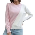thumbnail image 1 of Womens Fall Fashion 2022! QLEICOM Sweaters for Women, Women Casual Fashion Solid Hollow Out Pullover Long Sleeve Round-Neck Sweater On Clearance, 1 of 8