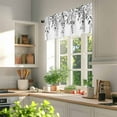thumbnail image 3 of Rustic Floral Plant Valances for Windows, 60 x 18in, Pastoral Grey Eucalyptus Leaves Rod Pocket Kitchen Valance Curtain Light Filtering Window Treatments for Living Room Bedroom, 1 Panel, 3 of 7