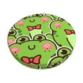 thumbnail image 2 of Lsque Cute Green Frog Round Bar chair cushion covers Velvet Fabric Premium Comfort Protects from Scratches and Stains for 14-17 Inch Chair- 12 inch, 2 of 7