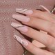 thumbnail image 3 of Uñas postizas extra largas tipo ataúd, uñas postizas de bailarina, 24 uñas postizas con ondas doradas, uñas acrílicas brillantes de cobertura completa para mujeres y niñas. Nota: Sin pegamento., 3 of 5