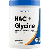 Nutricost NAC   Glycine Powder (250 Grams) Unflavored - 2,000mg NAC   2,000mg Glycine per Serving, Vegan, GMO-Free, Gluten-Free, 62 Servings