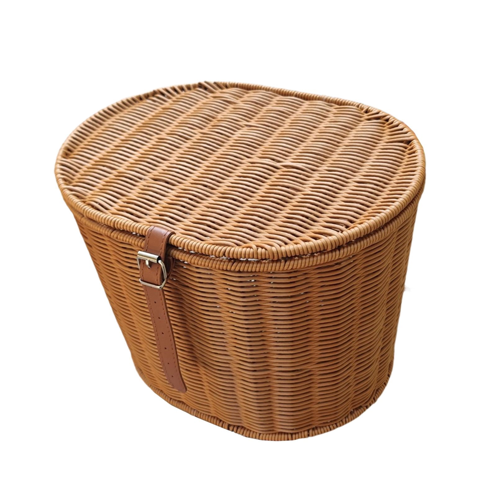 Front Bike Basket Storage Organizer Hand Woven Spacious Iron PP Material Fits Most Adult Bikes and Scooters