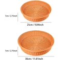 thumbnail image 2 of Cesta de Frutas de Ratán Sintético, Qiundar Cesta de Almacenamiento de 2 Piezas Cesta Tejida de Ratán Cesta de Almacenamiento de Pan de Frutas para Mesa de Cocina Cafeterías (25 * 7 cm, 30 * 7 cm), 2 of 5