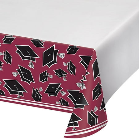 

Online Party Sales Graduation School Spirit Burgundy Red Table Cover