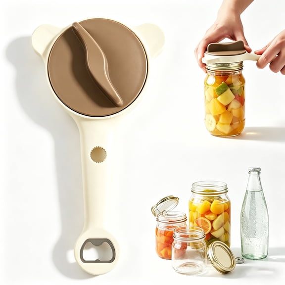 Jar Opener for Weak Hands,Adjustable Jar Openers for Seniors,4-in-1 Bottle & Can Opener for Large Pickle Jars, Soda, Wine – Left-Handed & Kid-Friendly