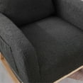 thumbnail image 6 of Accent Rocking Chair with Solid Wood Legs, Modern Upholstered Nursery Glider Rocker, Comfy Armchair with Side Pocket, Living Room Lounge Arm Chair with High Backrest, Dark Grey, 6 of 9