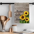 thumbnail image 2 of Farm Sunflower Kitchen Towel Dish Cloths Set of 1, Microfiber Soft Kitchen Hand Towels, Positive Floral Vintage Brown Wooden Absorbent Quick Drying Dishcloths 18 x 28 Inches, 2 of 8