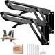 thumbnail image 1 of Soporte plegable Estante de pared plegable de 250 mm, soporte de consola plegable de acero inoxidable de 2 piezas, soporte para estante de pared, marco de soporte para estante de garaje, carga máxima 60 kg JM, 1 of 5