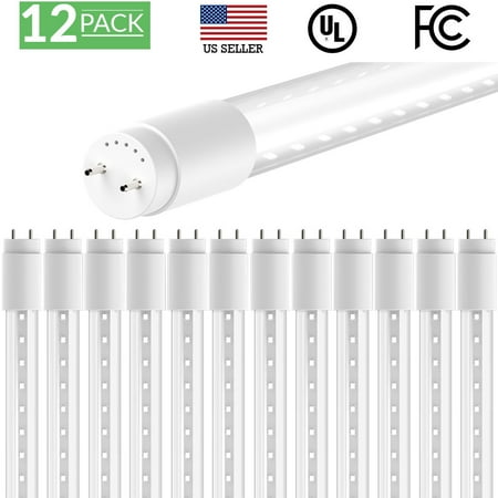 825 Single Light (Sunco Lighting 12 Pack 4FT 48 Inch T8 Tube LED Light Bulbs 18 Watt (40 Equivalent) Clear 5000K Kelvin Daylight 2200LM, Bright White Light, Single Sided Connection Bypass Ballast -)
