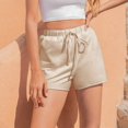 thumbnail image 4 of Women's Casual Sport Shorts, High Waist Leisure Strap Cutting Corner Yoga Shorts Lounge Fitness Gym Activewear Ladies Beach Shorts Running Jogging Hot Pants,Beige,XL, 4 of 9