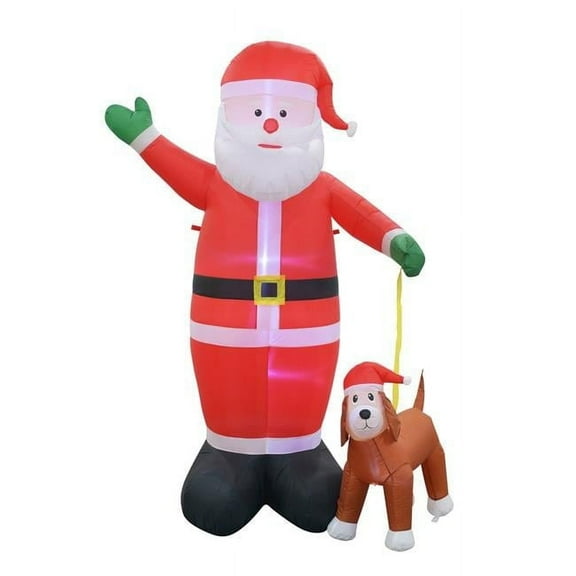 Jeco CHD-OD076 8 ft. Santa & Labrador Dog Inflatable for Christmas Decoration