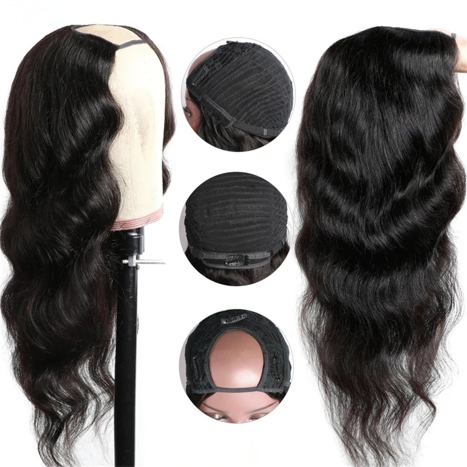 U Part Wig Body Wave U Part Human Hair Wig for Women Brazilian Remy Hair 10-26inch Glueless Full Head U Shape Clip in Wigs Natural Color
