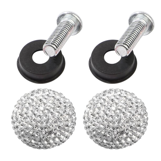 EeaseMX Tuercas y tornillos para matrícula de vehículo, tornillos de estrás para coche, fijaciones especiales, tornillos antirrobo (blancos)
