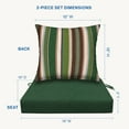 thumbnail image 4 of Stripe Pine Green Essentials Pillow Back Chair Cushion, 4 of 6