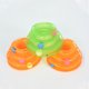 thumbnail image 5 of 1 juguete interactivo para gatos de tres niveles con forma de pista redonda y divertida (naranja), 5 of 5