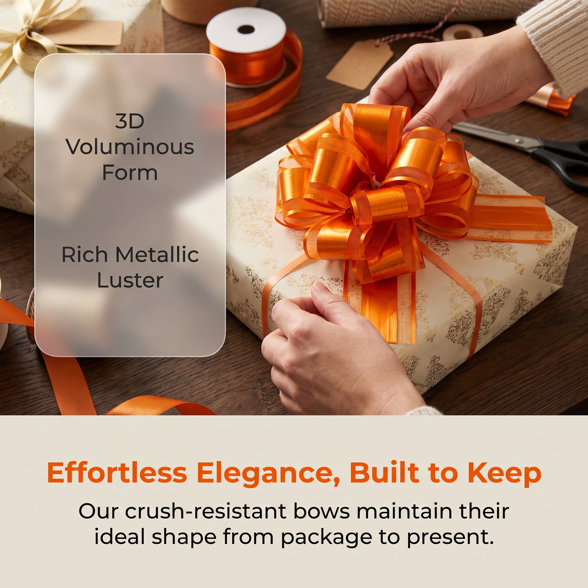 Unique Bargains Elegant Multi-Layered Star Bows for Gift Wrapping and Decoration Orange