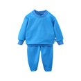thumbnail image 2 of Afuyipoi Boys and Girls Textured Long Sleeve Crewneck Pullover and Activewear Pants Set 100% Cotton 2-12Y Blue Size 11, 2 of 6