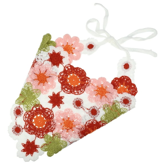 Unique Bargains 1 Pc Fashion Knitted Hollow Triangle Headwrap for Women for Girls 20.87"x10.63" Red