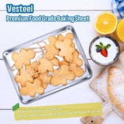 Vesteel Baking Sheet Set of 4 (16/12/10.5/9 inch), Stainless Steel Baking Pan Tray Cookie Sheet, Healthy& Dishwasher Safe