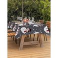 thumbnail image 2 of Outdoor Tablecloth with Umbrella Hole and Zipper, Christmas Snowman Rectangle Table Cloth 60x102 Inch Waterproof Tablecloth, Winter Black Grey Xmas Snow Cute Picnic Table Cover for Patio Camping, 2 of 7